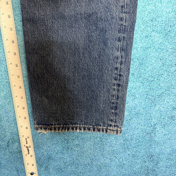 Women's Levi's 501 Premium Button Fly Jeans Distressed 28X32 Blue Fits 30x30.5 - Picture 5 of 16